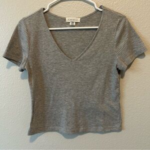Forever 21 Heather Gray Ribbed Crop Top